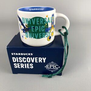 Starbucks Universal Epic Universe Ornament 2 oz Mini Mug Discovery Series New